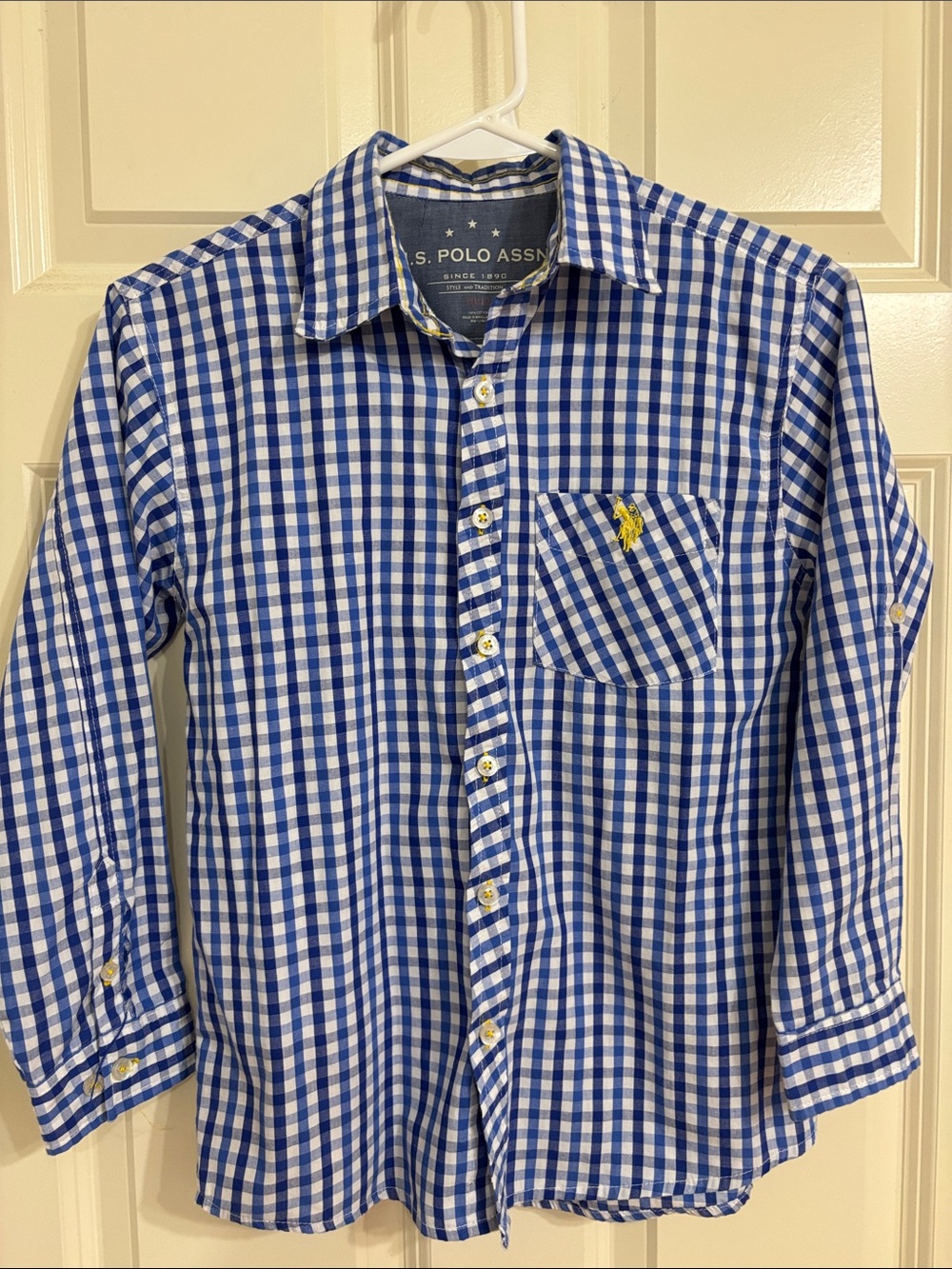 U.S. Polo Assn. Blue and White Check Button-Down Shirt